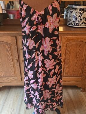 Mimi Chica Black Maxi Skirt with Pink Floral Print